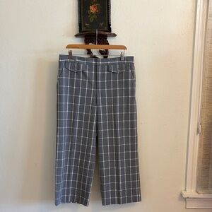 Anthropologie grey & white windowpane Pants